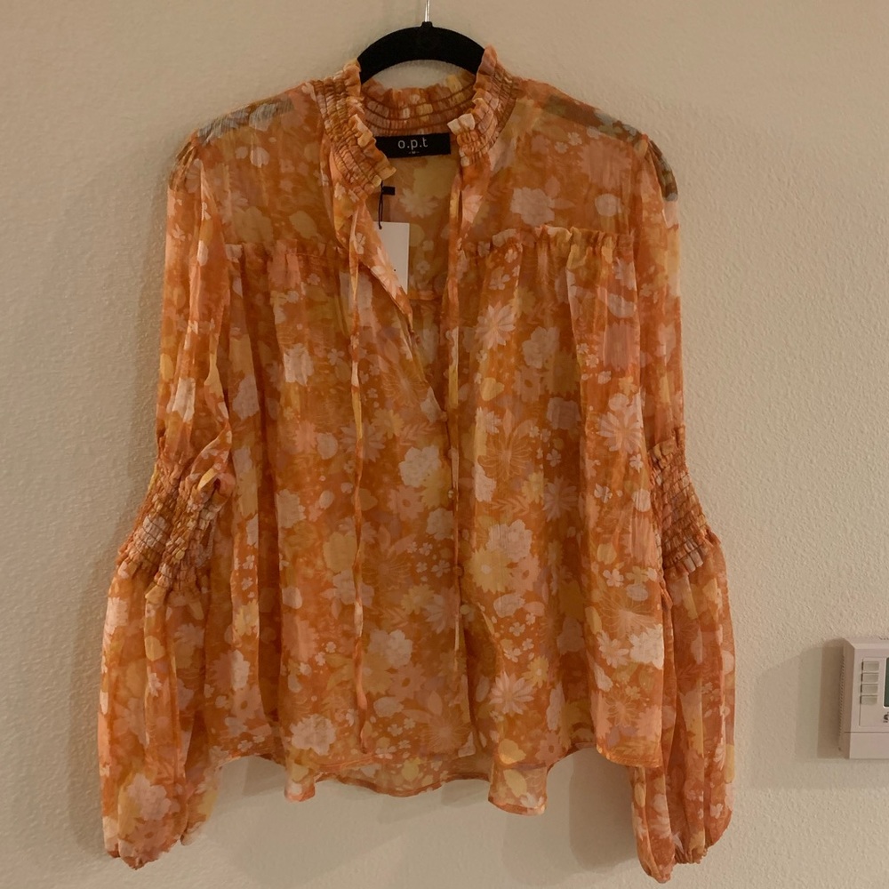 NWT Orange Floral Blouse